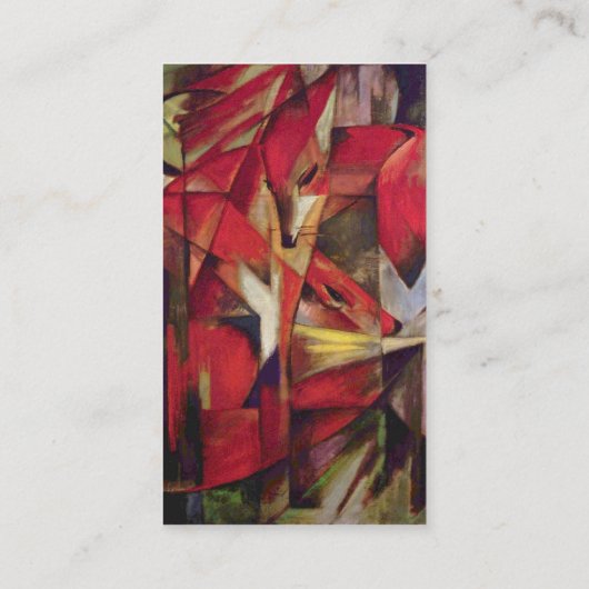 Foxes van Franz Marc, Füchse,  expressionisme Visitekaartje (Achterkant)