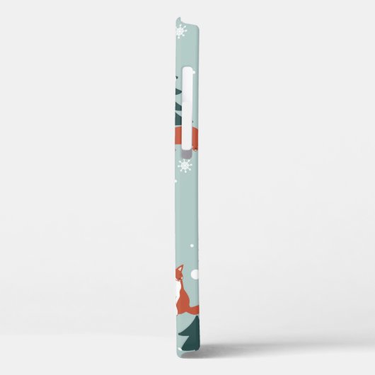 Foxes, vuurbomen, sneeuw, handgetekend. Kleurzeema Case-Mate iPhone Case (Achterkant / Links)