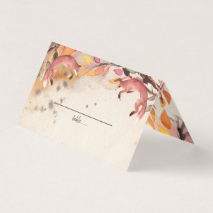 Foxes Wedding Place Card Visitekaartjes