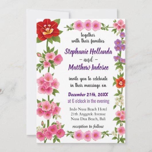 Foxglove Bloemen in het rijk van Liefde en Eenheid Kaart (Voorkant)