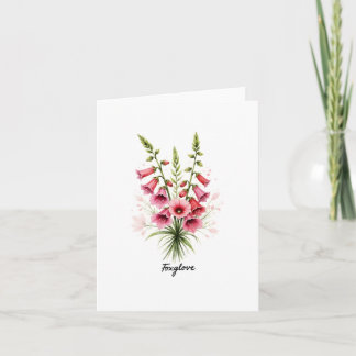 Foxglove Floral Blank Note Card Notitiekaartje