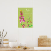 Foxglove Flower Botanical Painical Poster (Keuken)