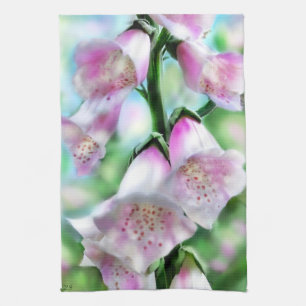 Foxglove Flowers Bloem Bloem Roze Paarse Groen Theedoek