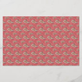 Foxglove Petal Paisley Pattern Briefpapier (Voorkant)