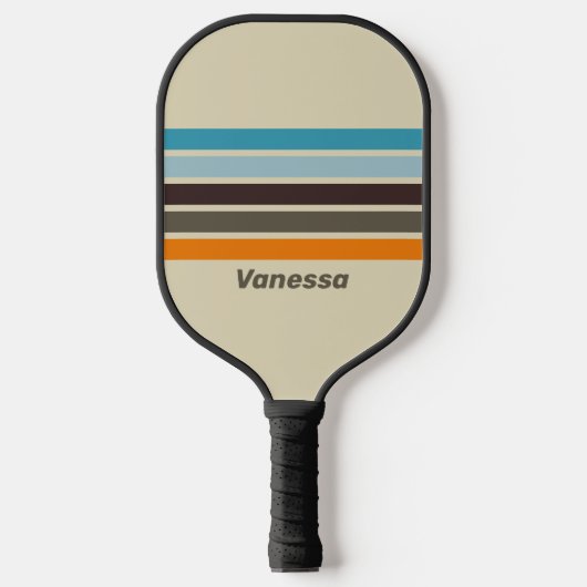 Foxglove Rust Across Striping met naam Pickleball Paddle (Voorkant)