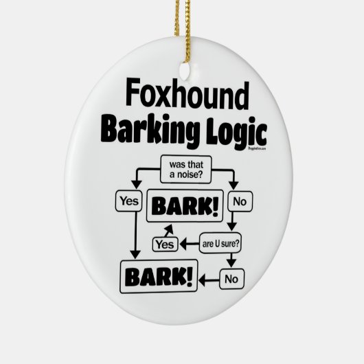 Foxhound Barking Logic Keramisch Ornament (Rechts)