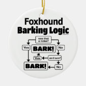 Foxhound Barking Logic Keramisch Ornament (Voorkant)