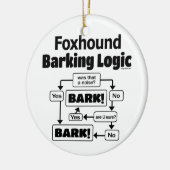 Foxhound Barking Logic Keramisch Ornament (Links)