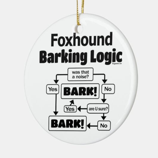 Foxhound Barking Logic Keramisch Ornament (Links)