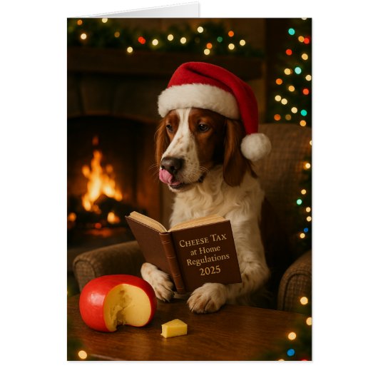 Foxhound 'Cheese Tax' Christmas card (Devant)