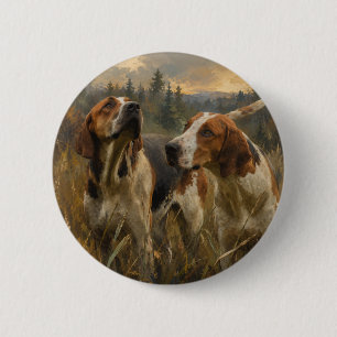 Foxhound-portret – edele jachthond ronde button 5,7 cm