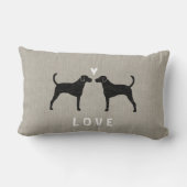 Foxhound Silhouetten Liefde Kussen (Achterkant)