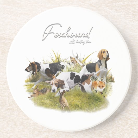 Foxhound Zandsteen Onderzetter (Voorkant)