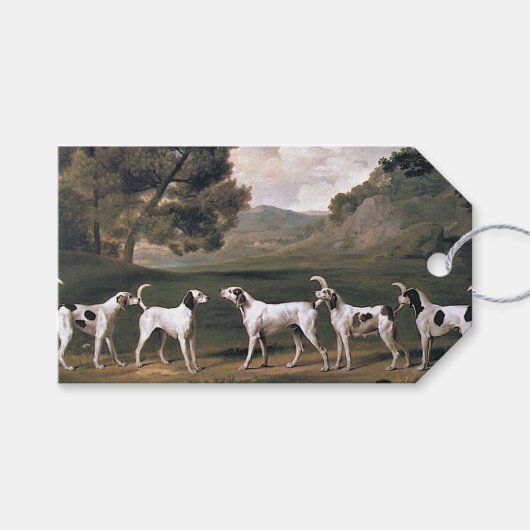 Foxhounds in een landelijk landschap (door George  Cadeaulabel (Voorkant (Horizontaal))