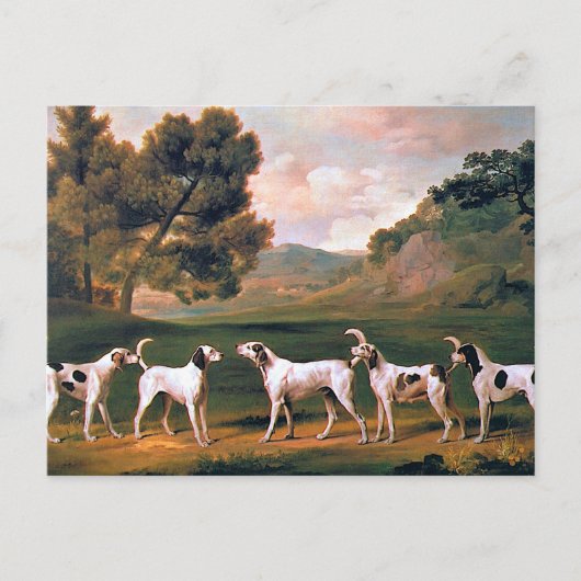 Foxhounds in een landschap door George Stubbs Briefkaart (Voorkant)