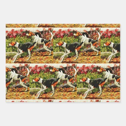 Foxhounds- schilderij inpakpapier vel (Voorkant 3)