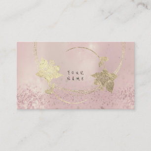 Foxier Gold Roos Roze Blush Parly Floral Glitter Visitekaartje
