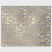 Foxier Zilver Grijs Glitter Wolken Metallic Zilver Cadeaupapier (Vlak)