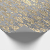 Foxier Zilver Grijs Glitter Wolken Metallic Zilver Cadeaupapier (Hoek)