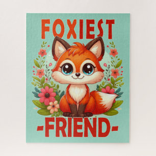 Foxiest Friend woordspeling. Schattigee Baby Fox p Legpuzzel