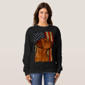 Foxred Labrador Retriever US Flag Fox Red Labrador Trui (Voorkant volledig)