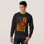 Foxred Labrador Retriever US Flag Fox Red Labrador Trui (Voorkant volledig)