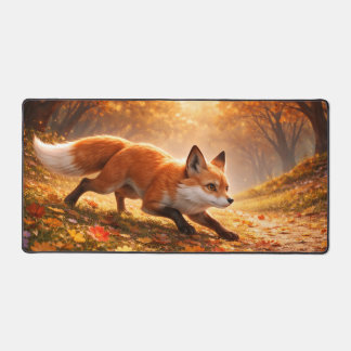 Fox's hunting in Golden Autumn Forest Leaves Bureaumat