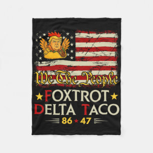 Foxtrot Delta Taco 8647 Let's Go Taco US Vlag We T Fleece Deken