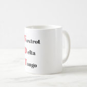 Foxtrot Delta Tango Coffee Mug (Devant droit)