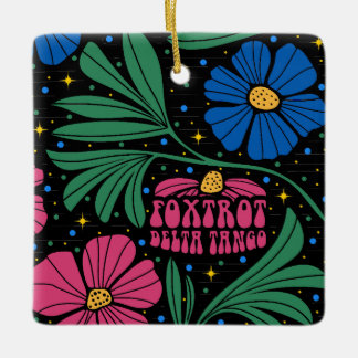 Foxtrot Delta Tango Flower Boho Keramisch Ornament