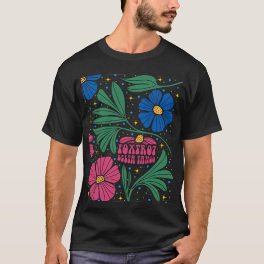 Foxtrot Delta Tango Flower Boho T-shirt (Voorkant)
