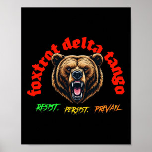 Foxtrot Delta Tango – Gothic Bold Typography St Poster
