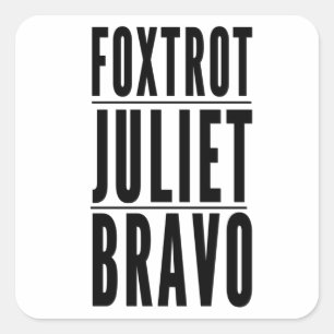 Foxtrot Juliet Bravo Anti Biden Pro USA Vierkante Sticker