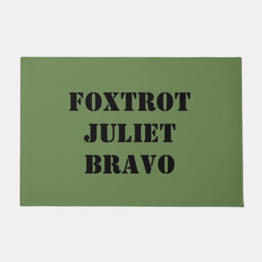 FOXTROT JULIET BRAVO DEURMAT (Voorkant)