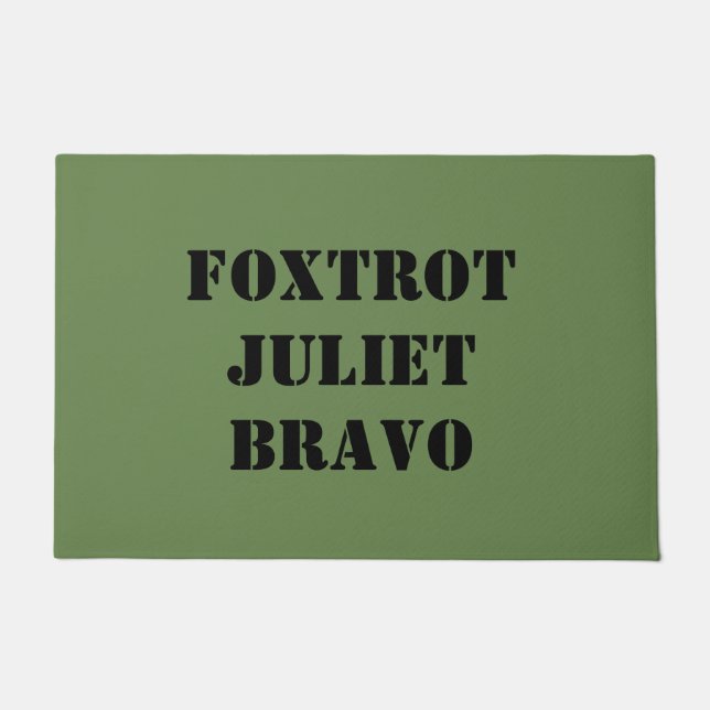 FOXTROT JULIET BRAVO DEURMAT (Voorkant)