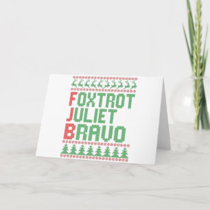 Foxtrot Juliet Bravo Lelijk Kersttrui Cadeau Kaart
