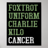 Foxtrot uniform Charlie Kilo - voor longkanker AWA Poster (Voorkant)