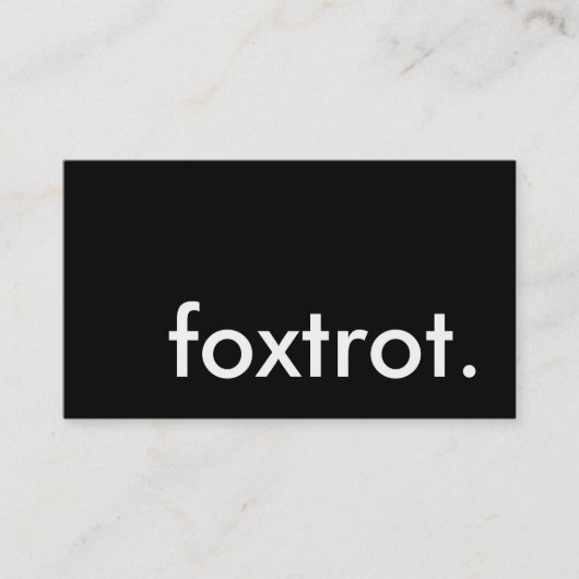 foxtrot. visitekaartje (Voorkant)