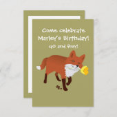 Foxy Birthday Invitation Kaart (Voorkant / Achterkant)