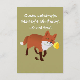 Foxy Birthday Invitation Kaart