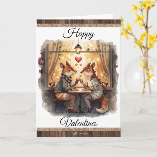 Foxy - Carte de Saint-Valentin Joyeuse (Fleur jaune)