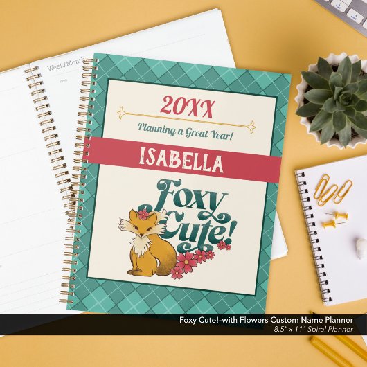 Foxy Cute! – avec Fleurs Nom personnalisé
