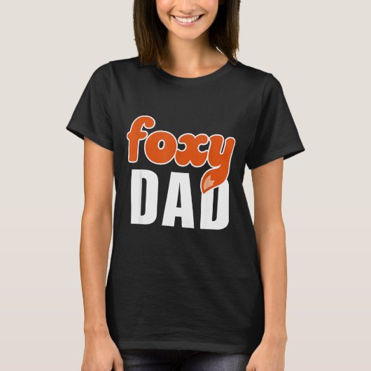 Foxy Dad Shirt Funny Father Gift Cute Fox Cartoon  (Voorkant)