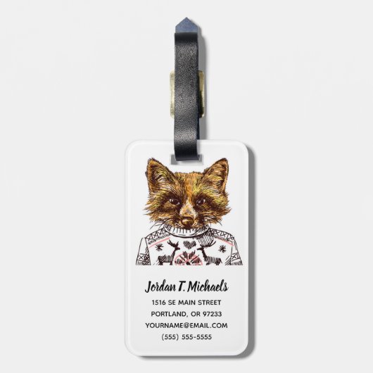 Foxy DPRY Fox | Jouw namen toevoegen Bagagelabel (Achterkant verticaal)