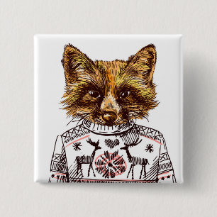 Foxy DPRY Fox Vierkante Button 5,1 Cm