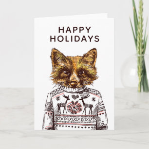 Foxy Dressed Fox   Voeg uw tekst toe Kaart
