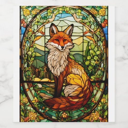 Foxy Elegance : Étiquette vitral Art Nouveau (Étiquettes simples)