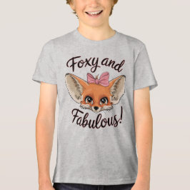 Foxy en Fabulous Schattigee Fennec Fox Tri-Blend Shirt