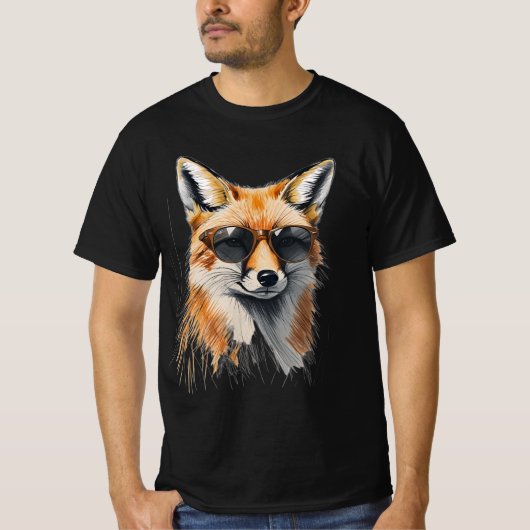 Foxy en Unbothered: Cool Fox Graphic T-shirt (Voorkant)