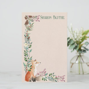 Foxy Forest Kerstmis 8,5 "l x 5,5" w briefpapier